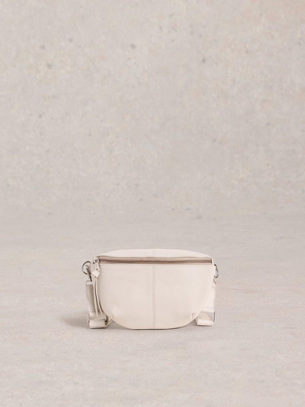 Sebby Leather Sling Mini Bag in PALE IVORY - LIFESTYLE