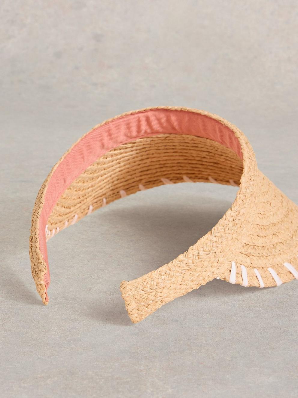 Woven Visor in NAT MLT - FLAT DETAIL