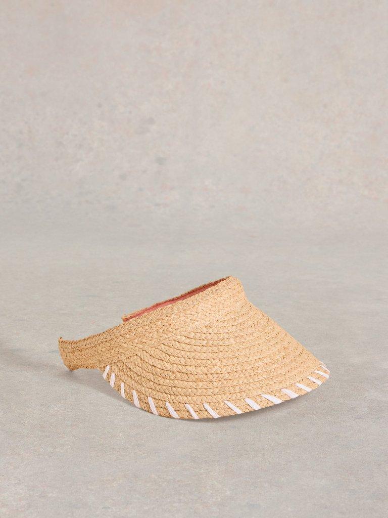 Woven Visor in NAT MLT - FLAT FRONT