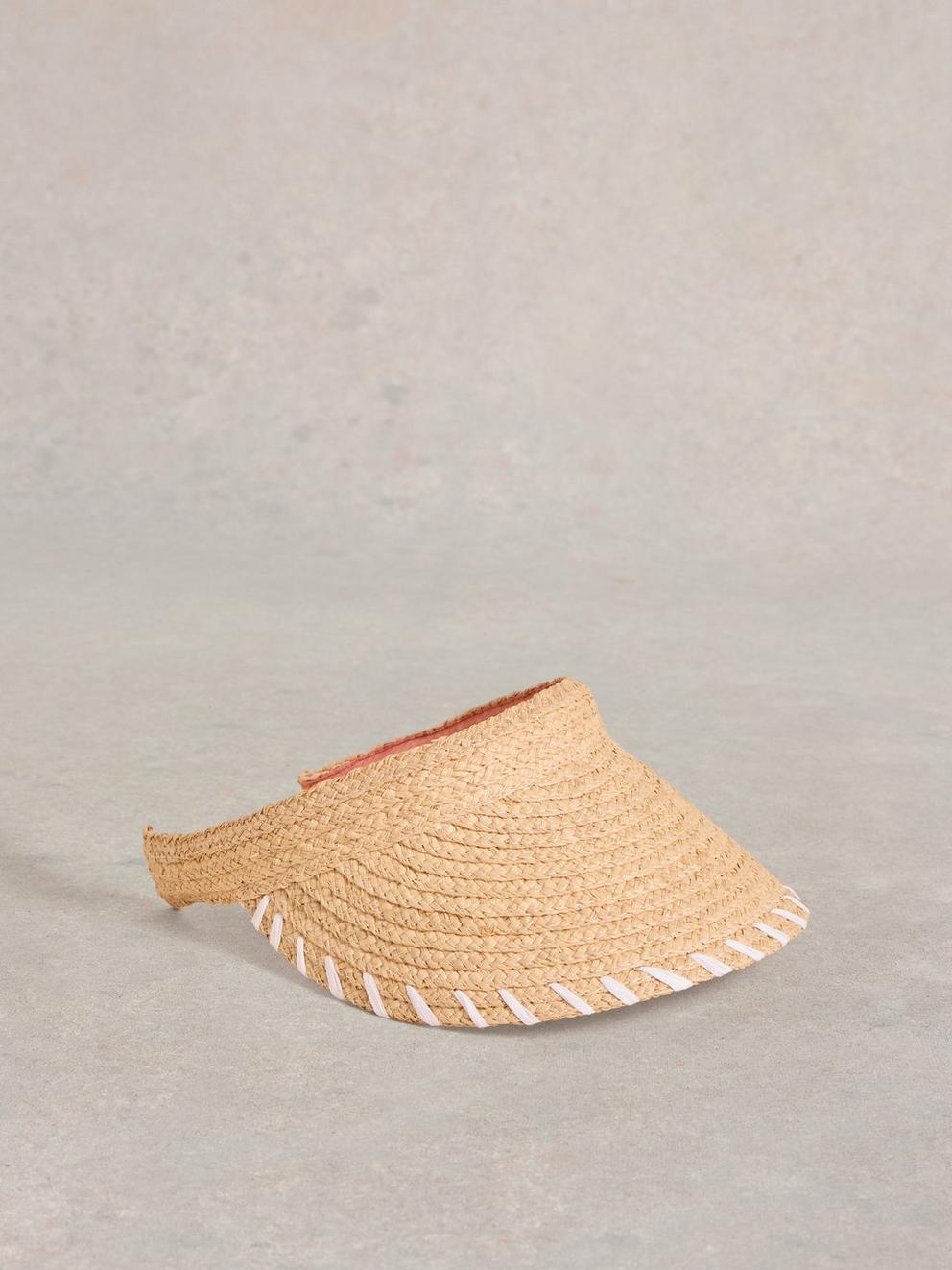 Woven Visor in NAT MLT - FLAT FRONT