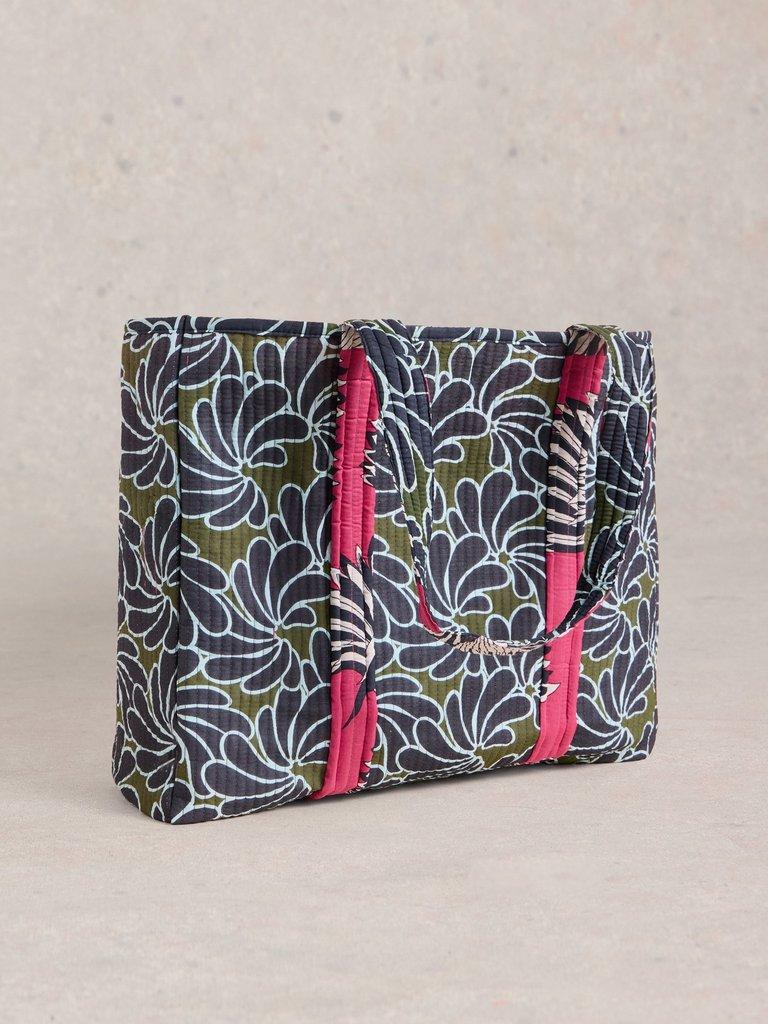 Elaine Reversible Beach Bag in GREEN PR - FLAT BACK