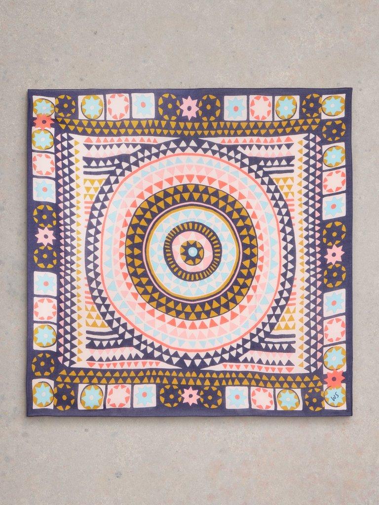 Sundance Mosaic Square Scarf in BLUE MLT - FLAT BACK