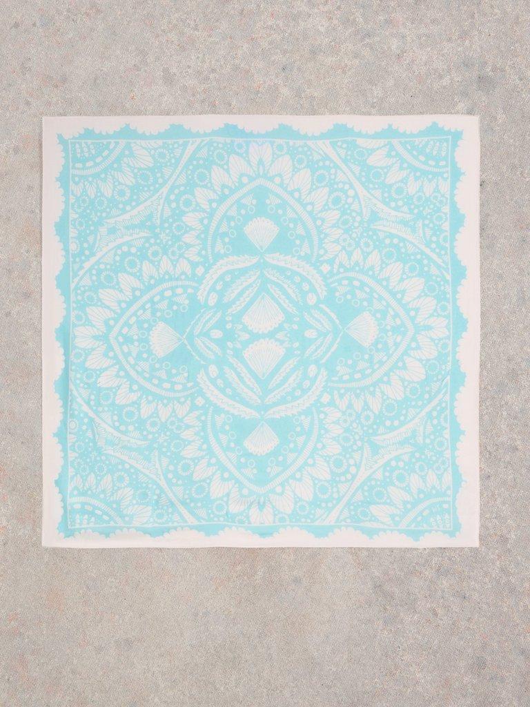Sunny Days Square Scarf in BLUE MLT - FLAT BACK