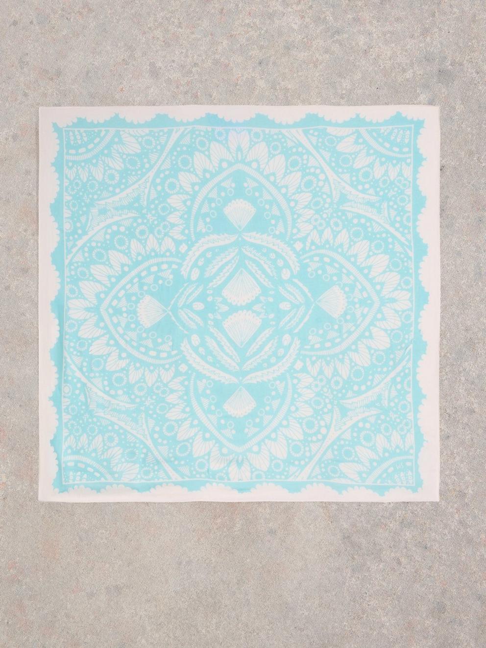 Sunny Days Square Scarf in BLUE MLT - FLAT BACK