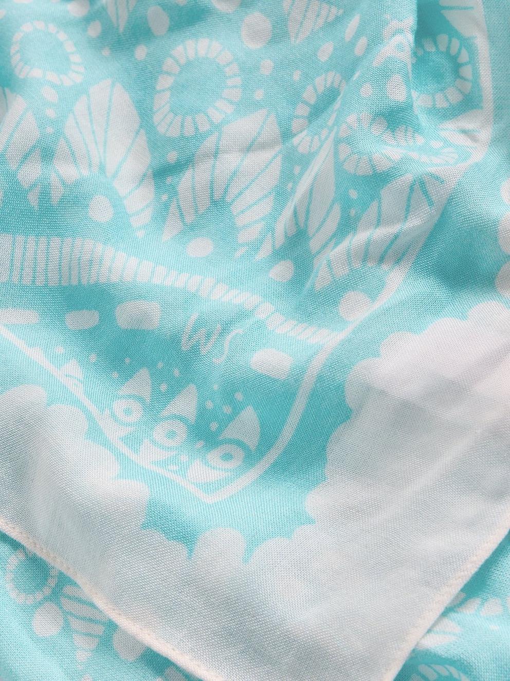 Sunny Days Square Scarf in BLUE MLT - FLAT DETAIL