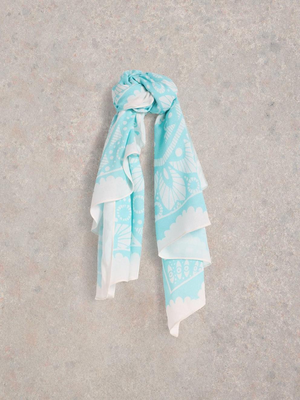 Sunny Days Square Scarf in BLUE MLT - FLAT FRONT