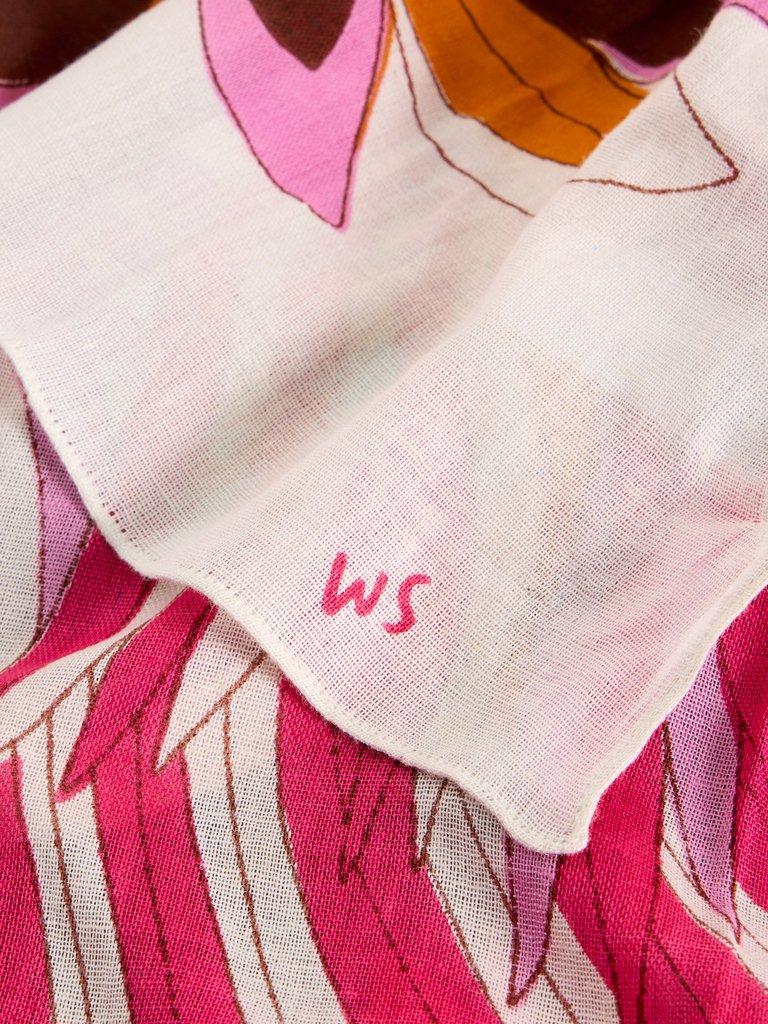 Sundance Bird Printed Scarf in IVORY MLT - FLAT DETAIL