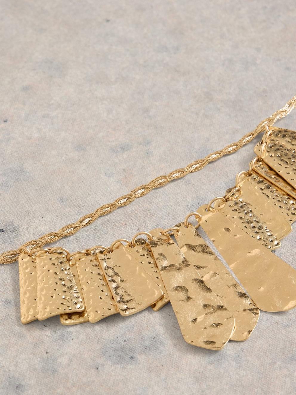 Cleo Hammered Necklace in GLD TN MET - FLAT DETAIL