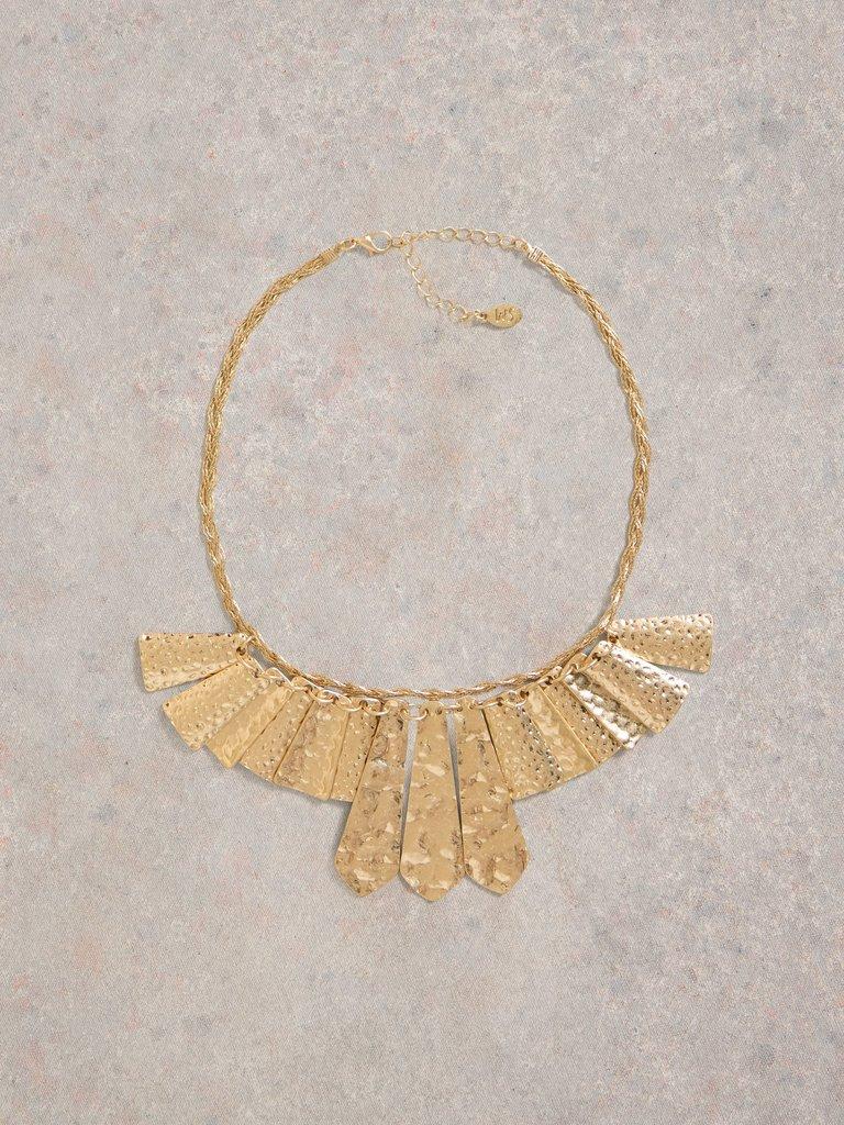Cleo Hammered Necklace in GLD TN MET - FLAT FRONT