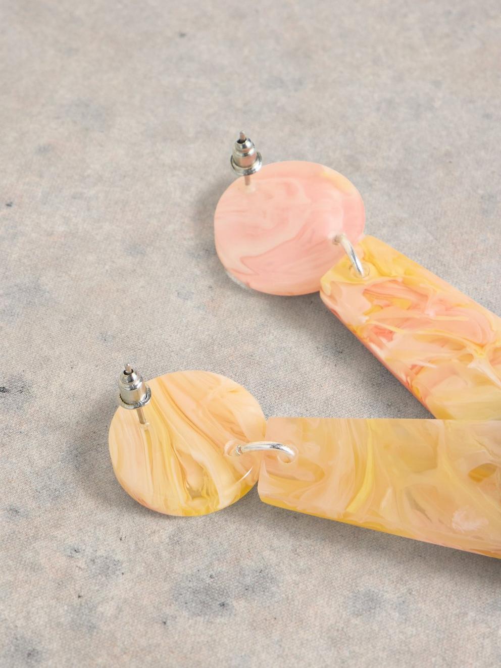 Cosmo Resin Drop Earring in PINK MLT - FLAT DETAIL