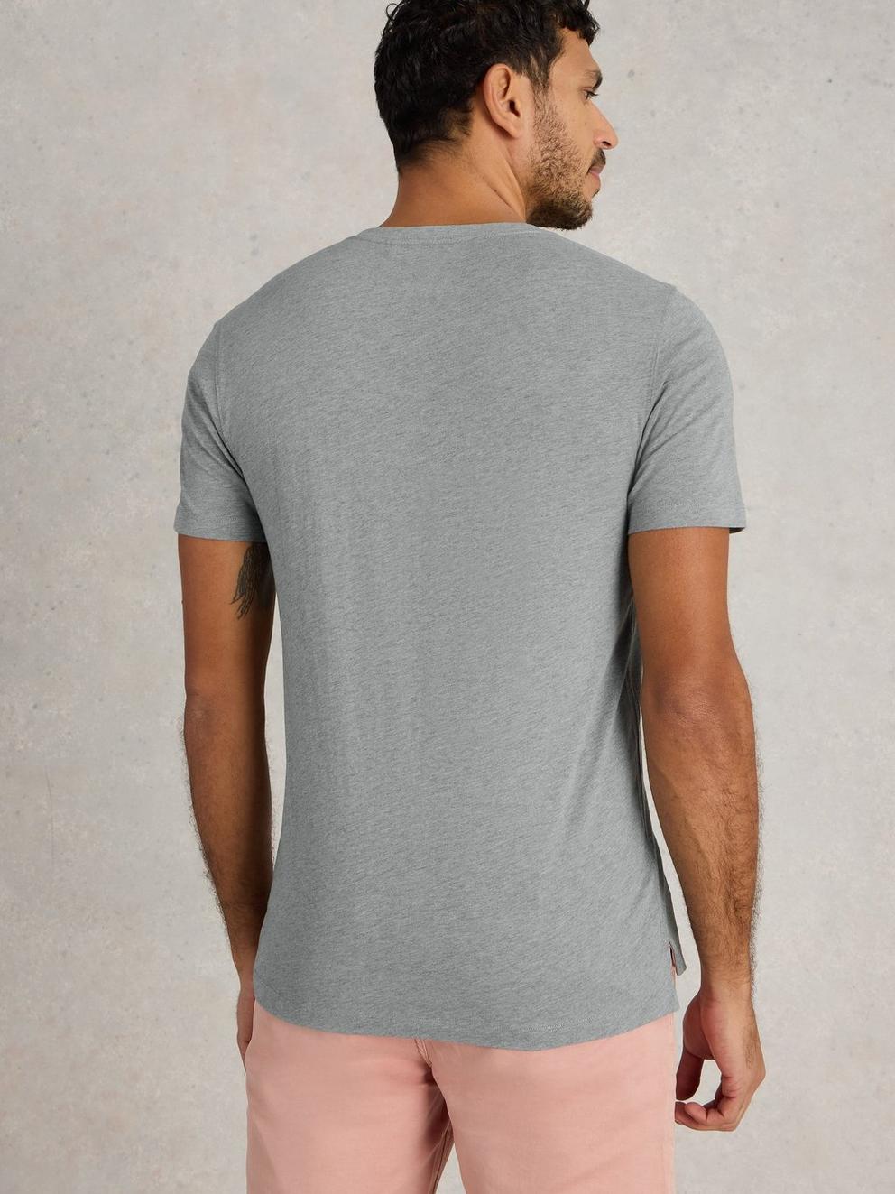 Abersoch Fish Graphic Tee in DENIM PR - MODEL BACK