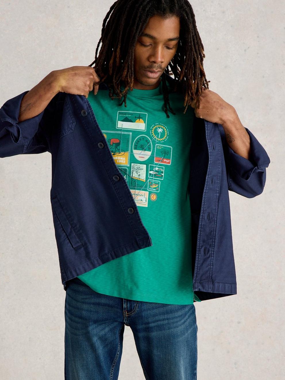 Abersoch Travel Graphic Tee in TEAL PR - LIFESTYLE
