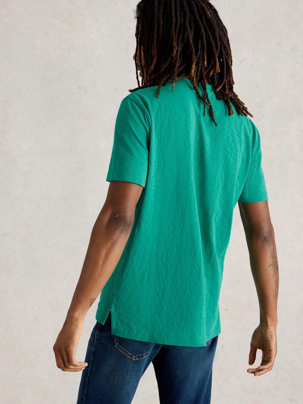 Abersoch Travel Graphic Tee in TEAL PR - MODEL BACK