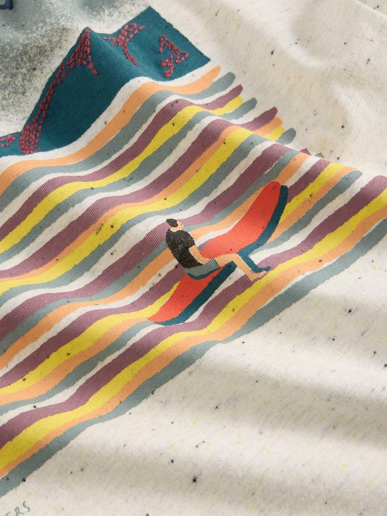 Abersoch Surfer Graphic Tee in NAT PR - FLAT DETAIL
