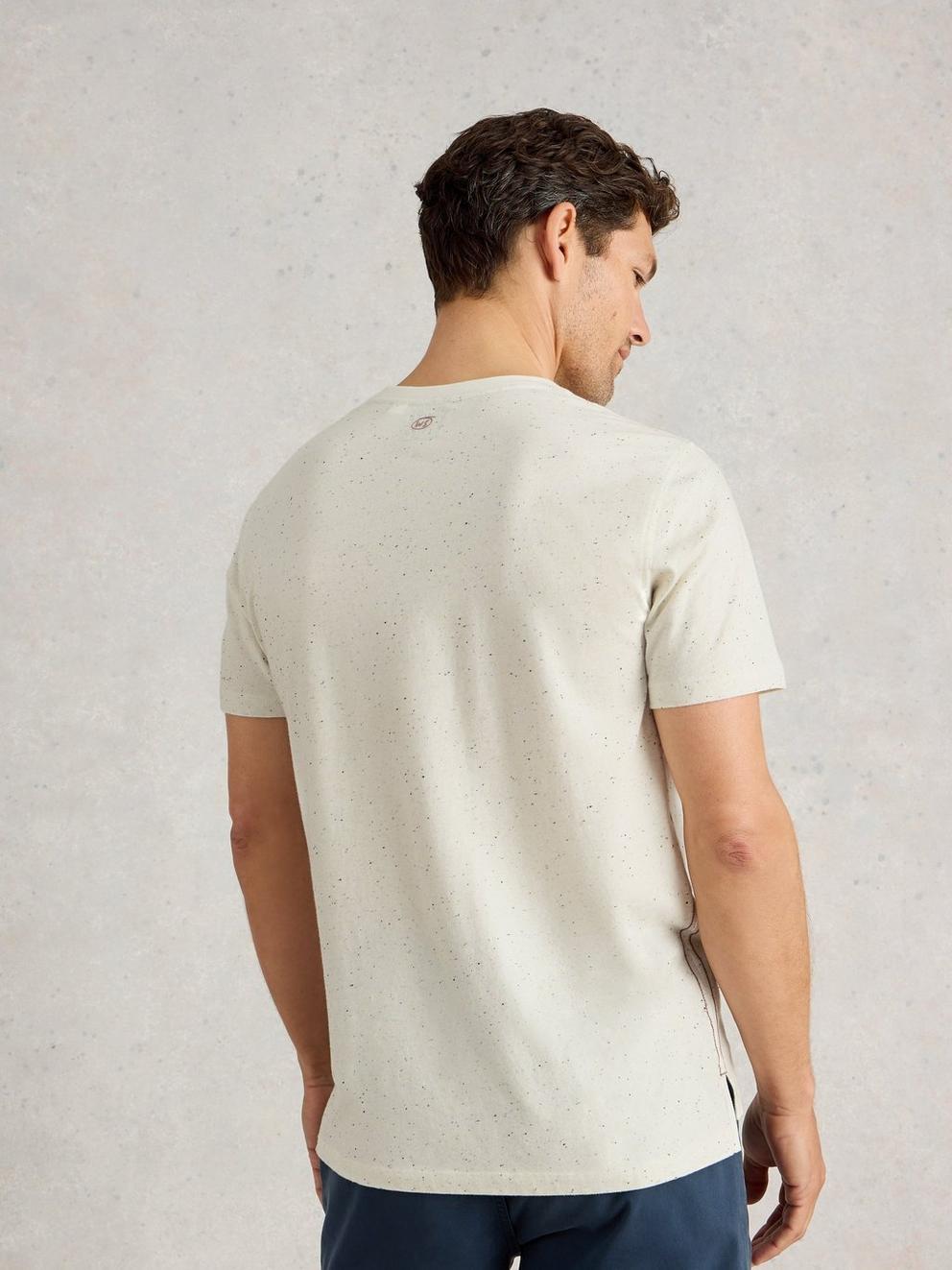 Abersoch Surfer Graphic Tee in NAT PR - MODEL BACK