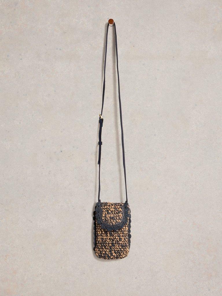 Coco Raffia Phone Bag in NAT MLT - FLAT FRONT