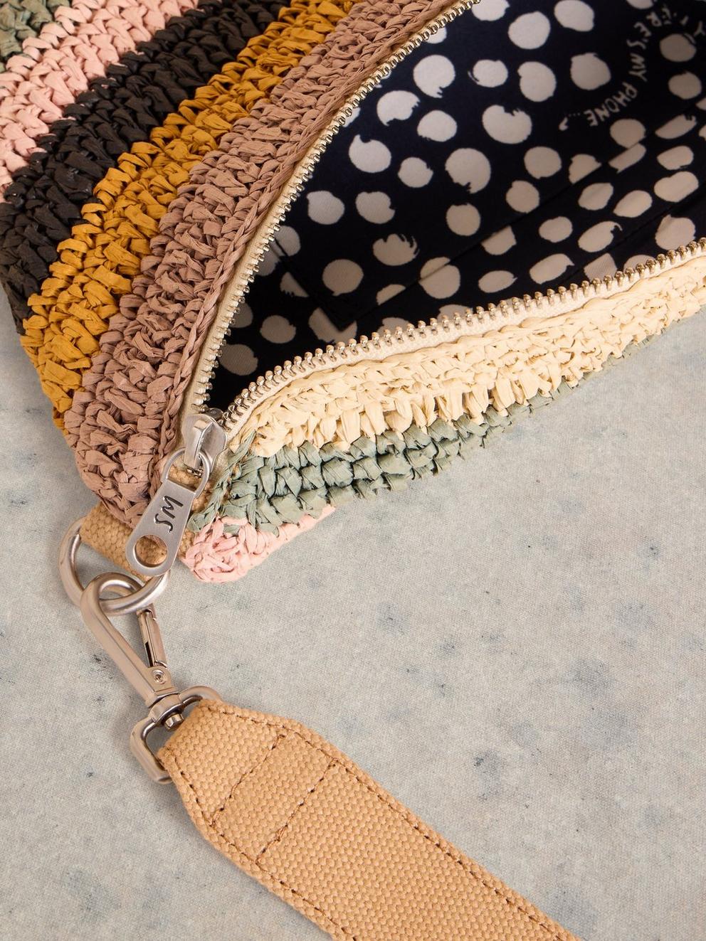 Mini Sebby Crochet Bag in NAT MLT - FLAT DETAIL
