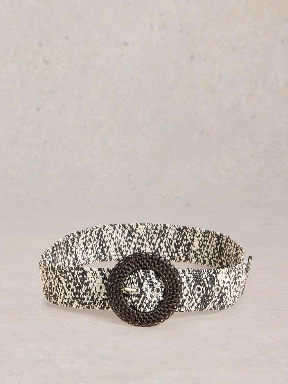 Raffia Belt in BLK MLT - FLAT BACK