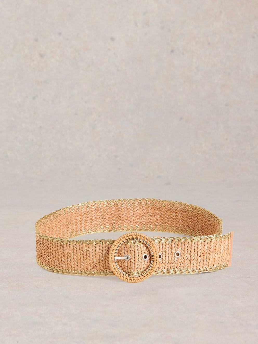 Raffia Belt in LGT NAT - FLAT BACK