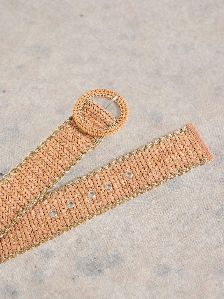 Raffia Belt in LGT NAT - FLAT DETAIL
