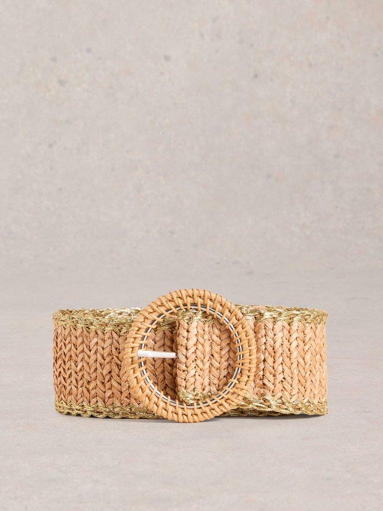 Raffia Belt in LGT NAT - FLAT FRONT