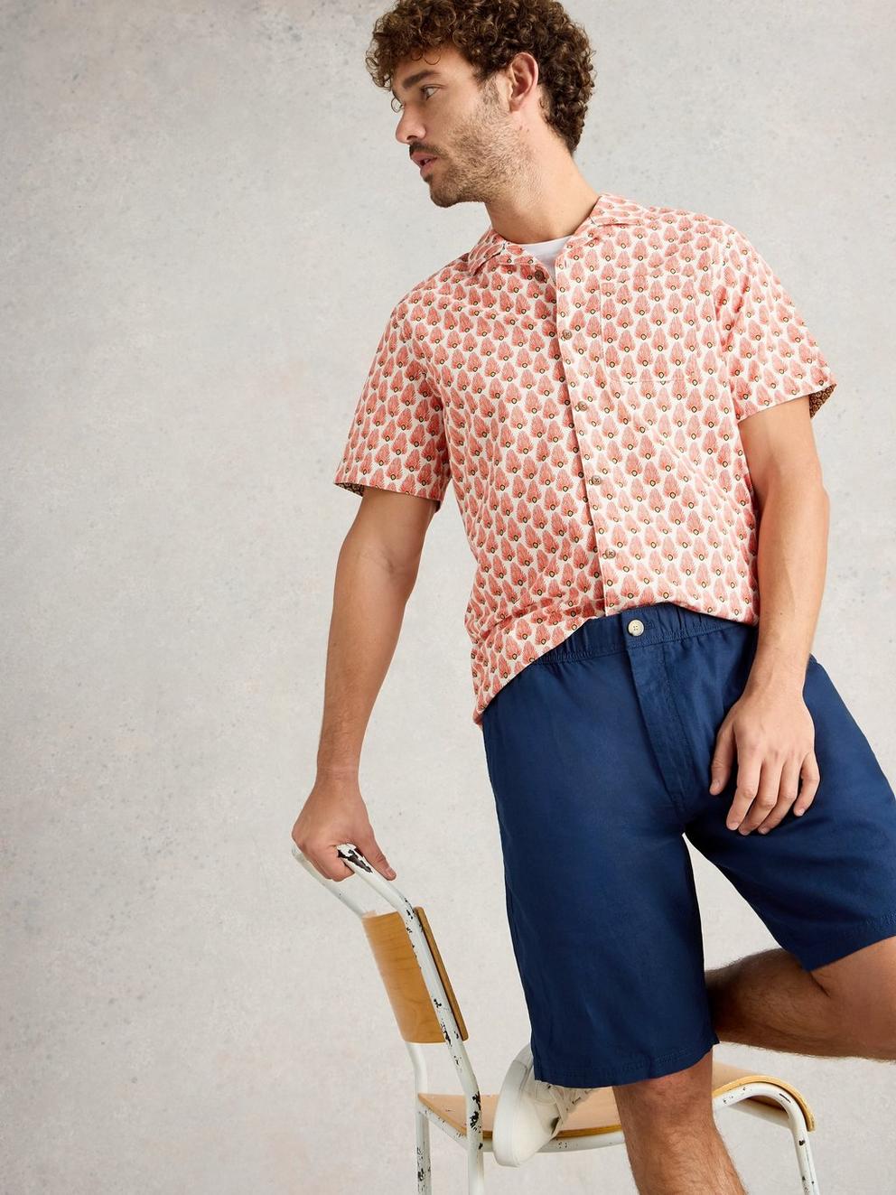 Drawstring Linen Blend Short in DARK NAVY - LIFESTYLE