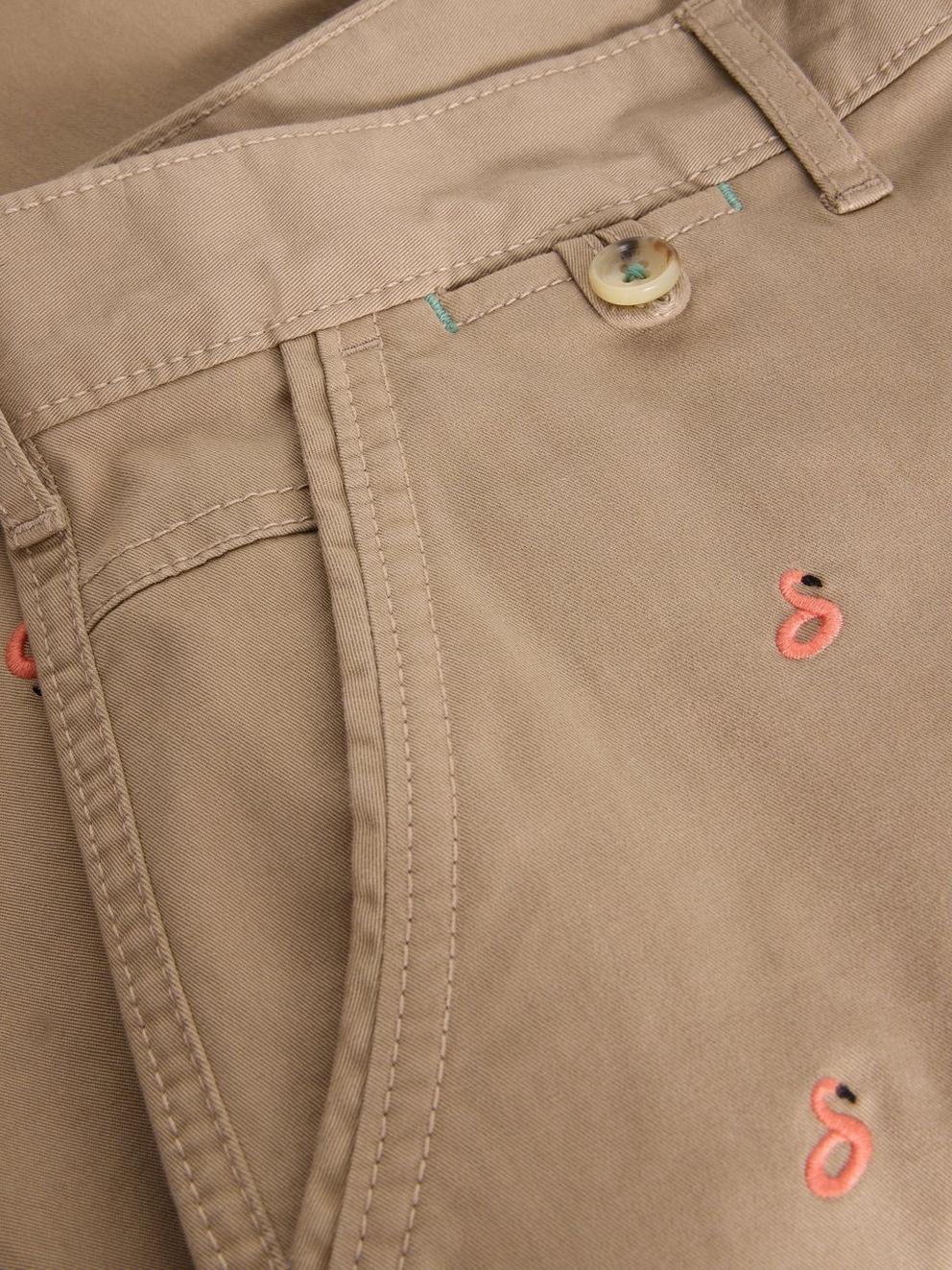 Flamingo Chino Short in NAT PR - FLAT DETAIL