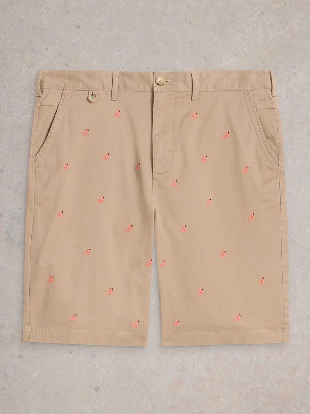 Flamingo Chino Short in NAT PR - FLAT FRONT