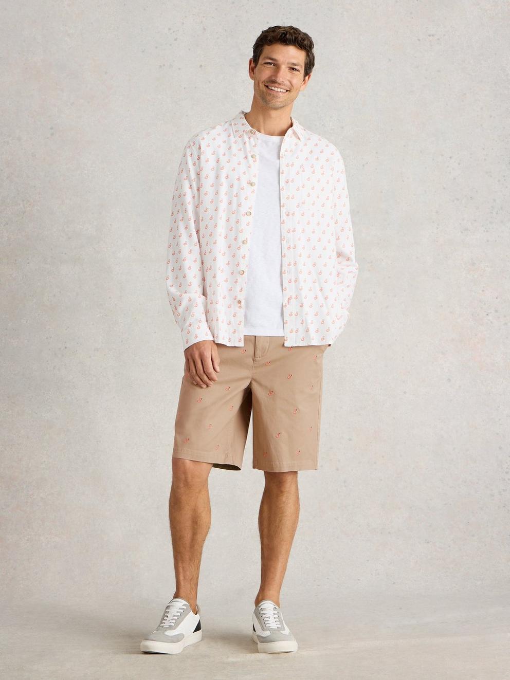 Flamingo Chino Short in NAT PR - MODEL FRONT
