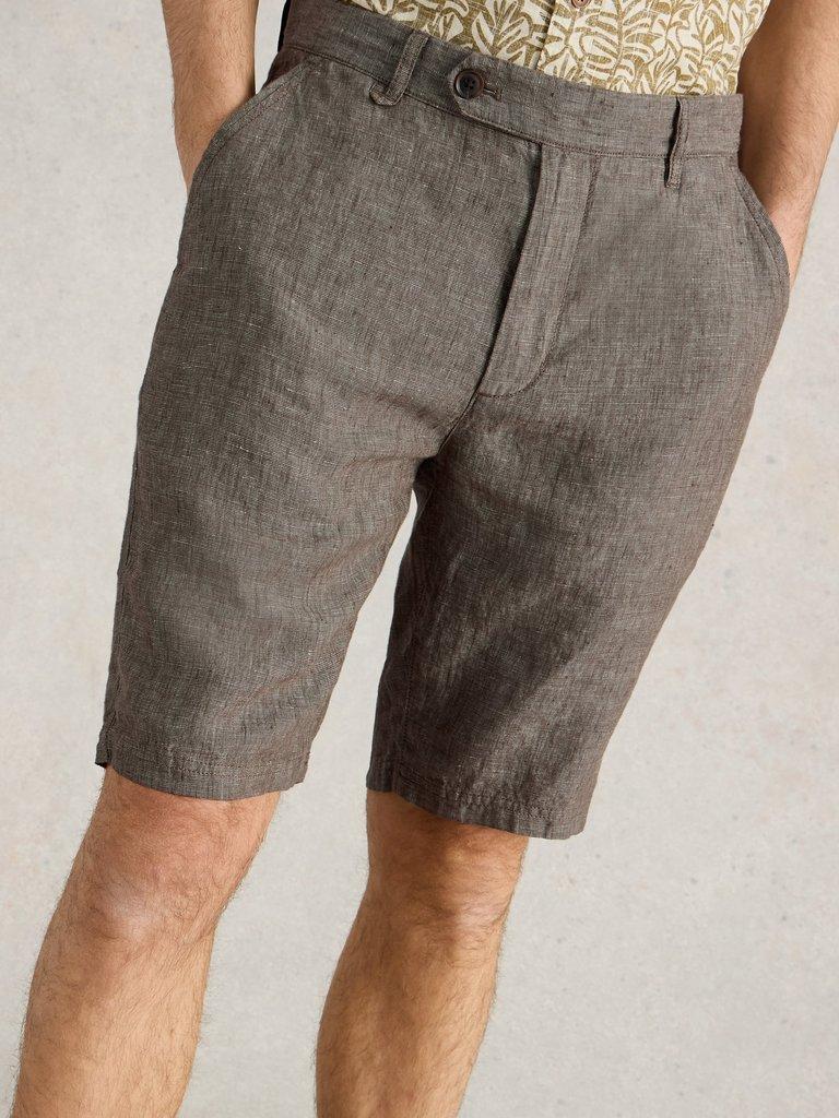 Linen Chino Short in KHAKI GRN - LIFESTYLE