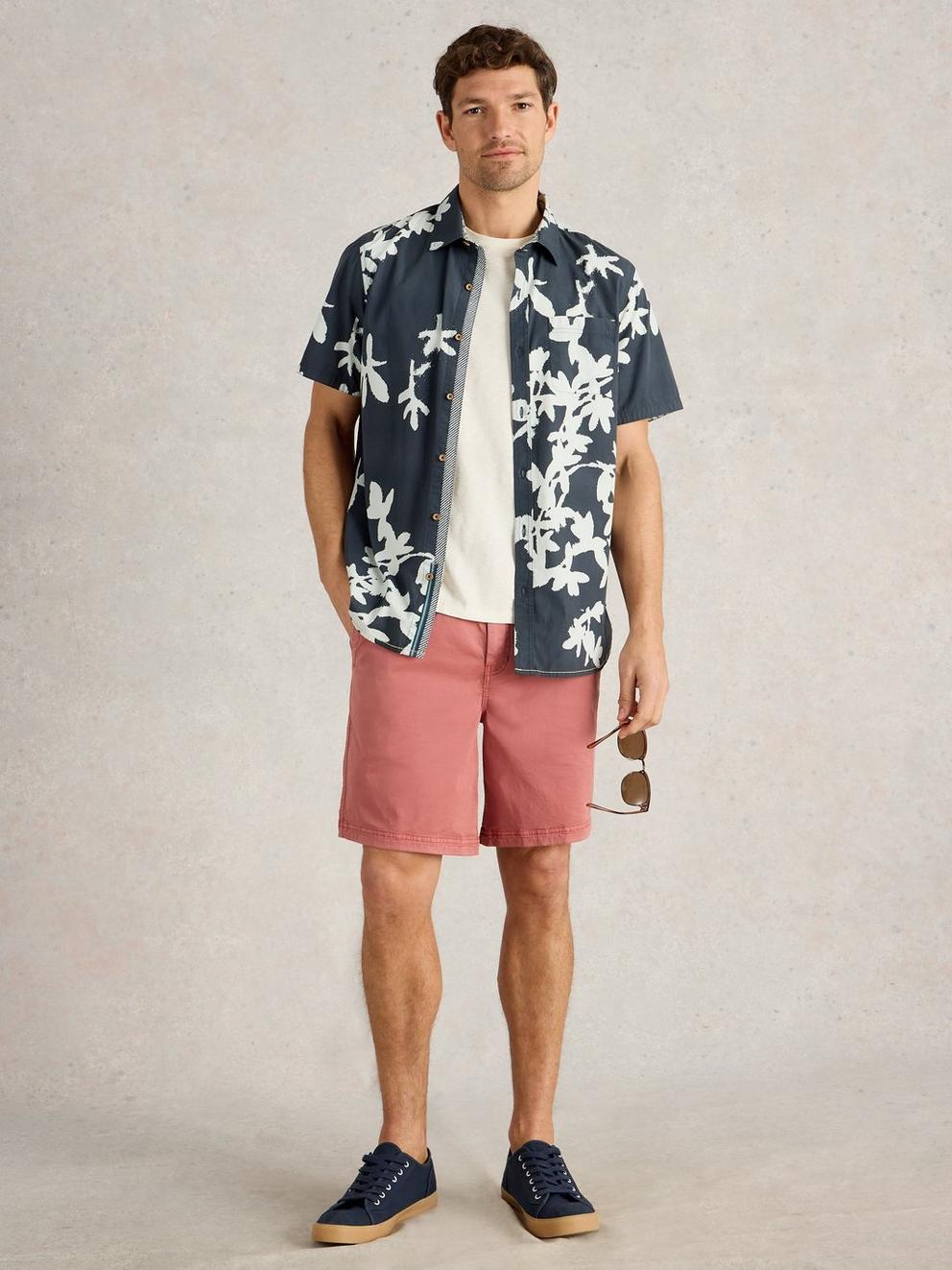 Sutton Drawstring Short in DEEP PINK - MODEL FRONT