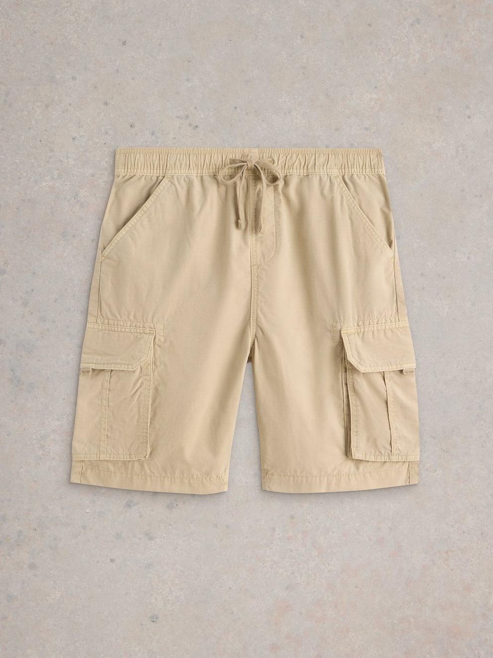 Callington Cargo Short in LGT NAT - FLAT FRONT