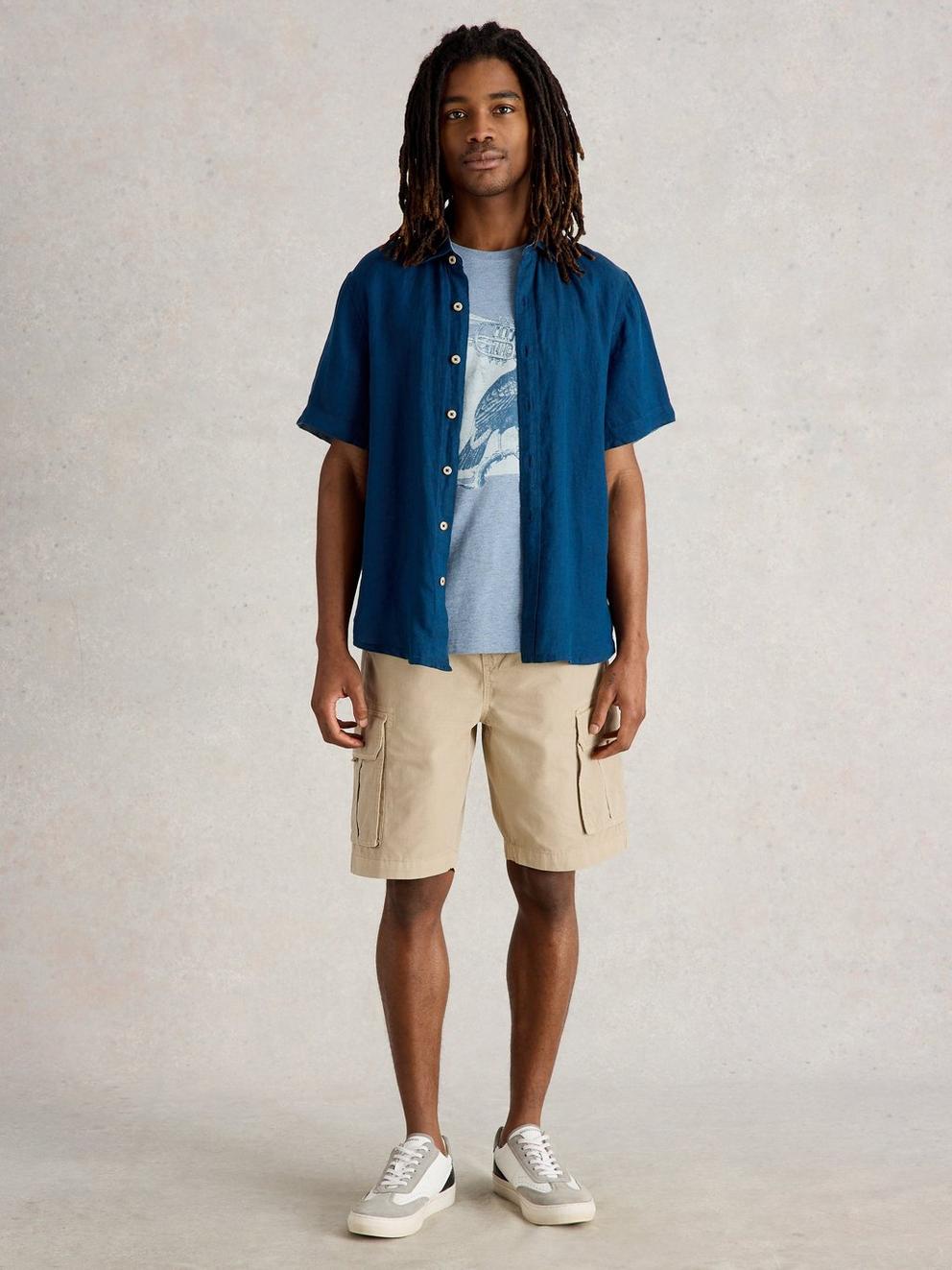 Callington Cargo Short in LGT NAT - MODEL FRONT