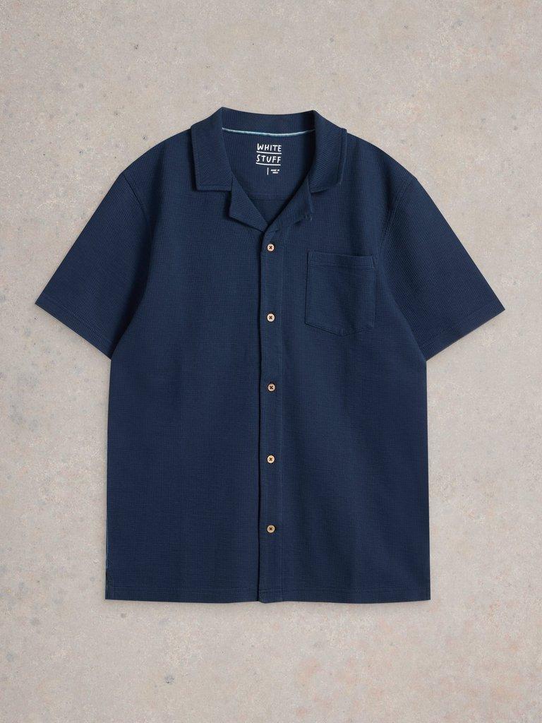 Rib Jersey Shirt in DARK NAVY - FLAT FRONT