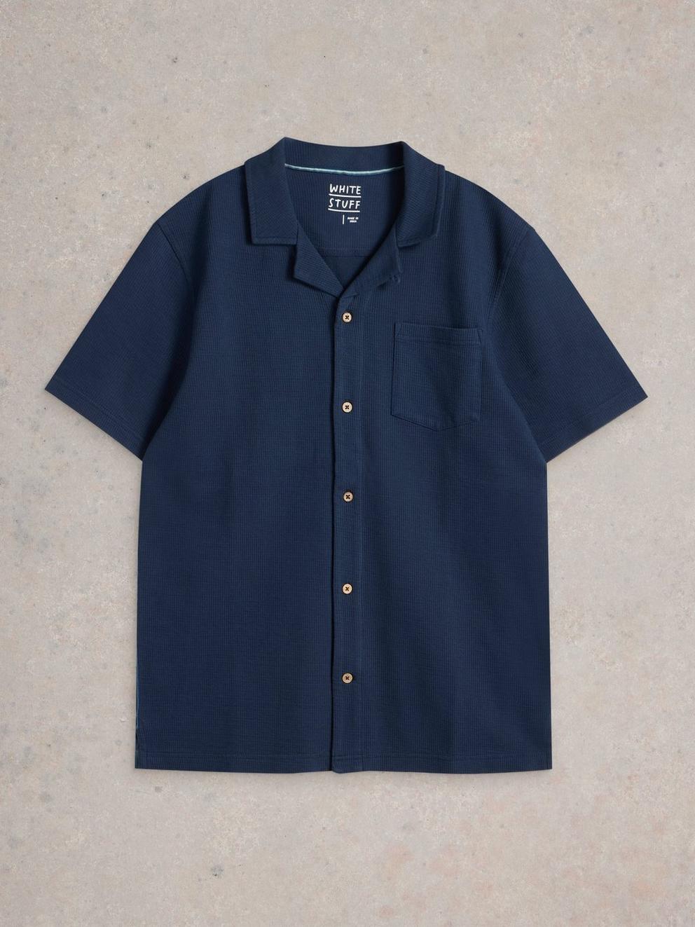 Rib Jersey Shirt in DARK NAVY - FLAT FRONT