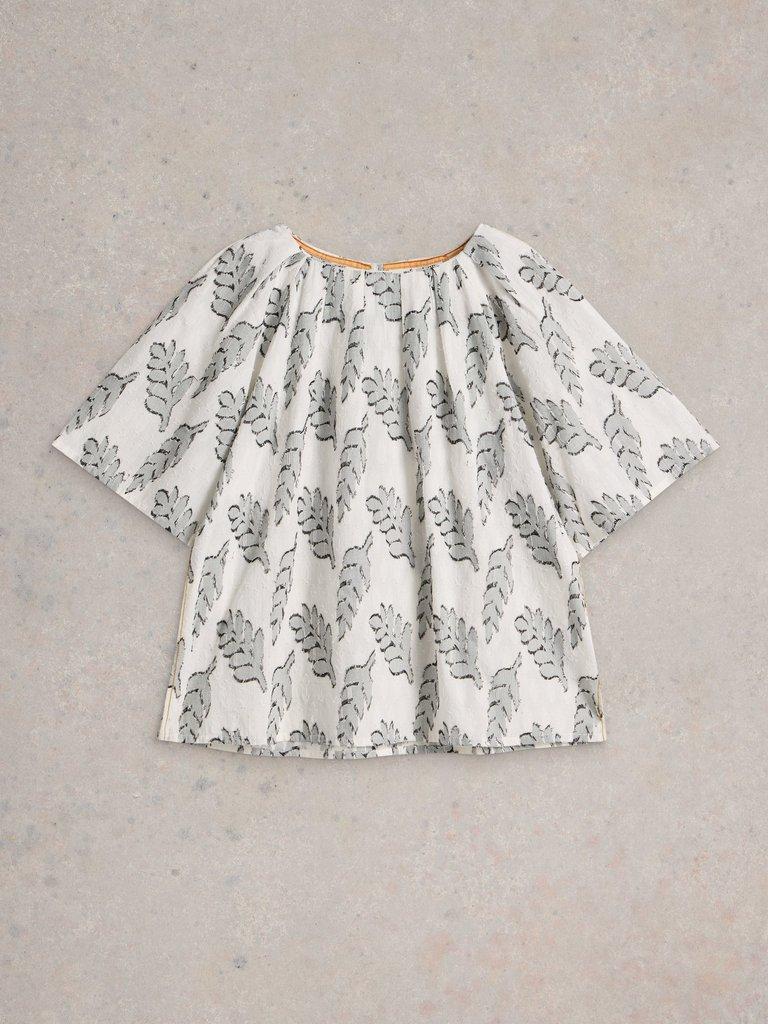 Spruce Jaquard Top in WHITE MLT - FLAT FRONT