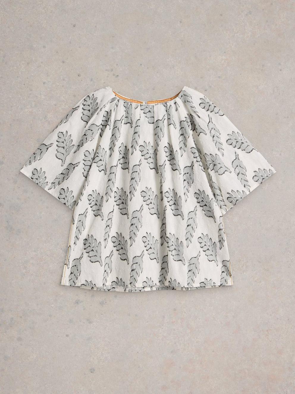 Spruce Jaquard Top in WHITE MLT - FLAT FRONT