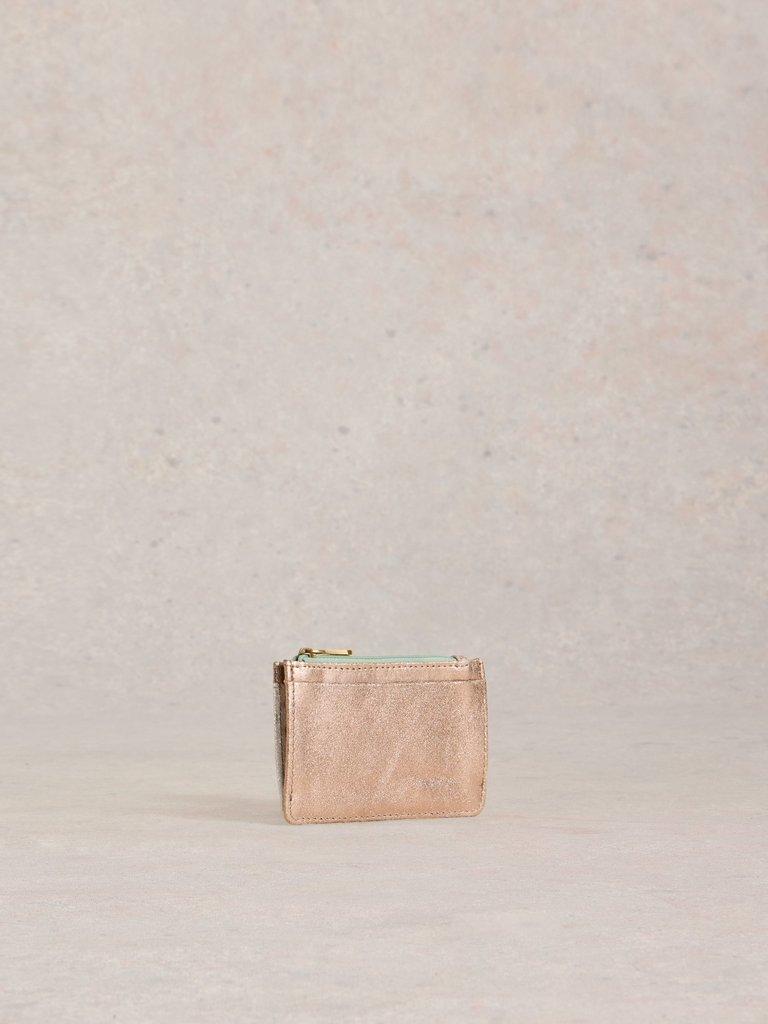 Celia Card Holder Zip Purse in MIXED MET - FLAT BACK