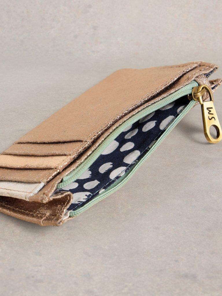 Celia Card Holder Zip Purse in MIXED MET - FLAT DETAIL
