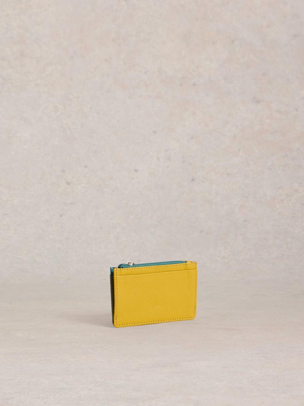 Celia Card Holder Zip Purse in TEAL MLT - FLAT BACK