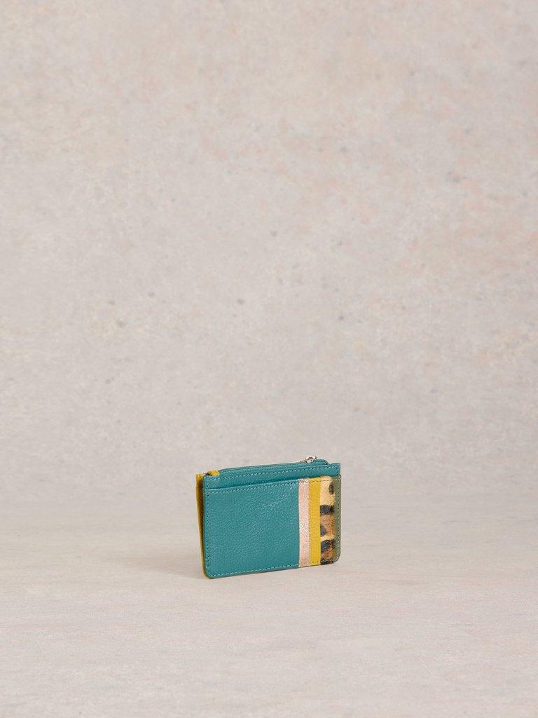 Celia Card Holder Zip Purse in TEAL MLT - FLAT FRONT