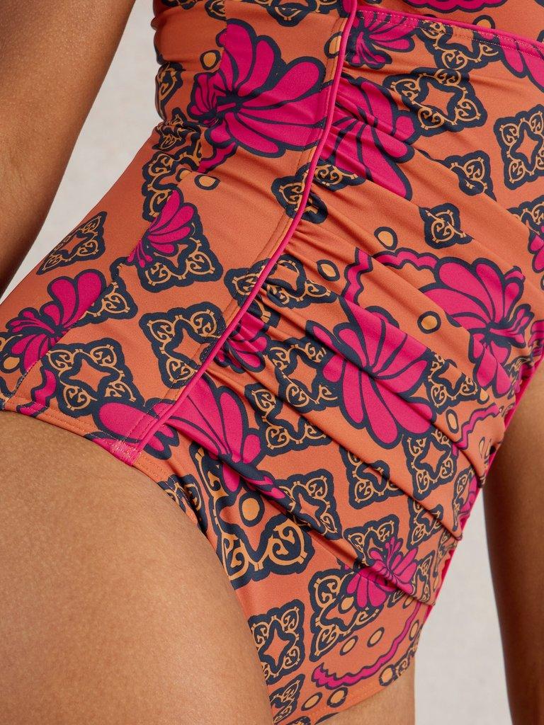 Splash One Piece Control Swimsuit in ORANGE MLT - MODEL DETAIL