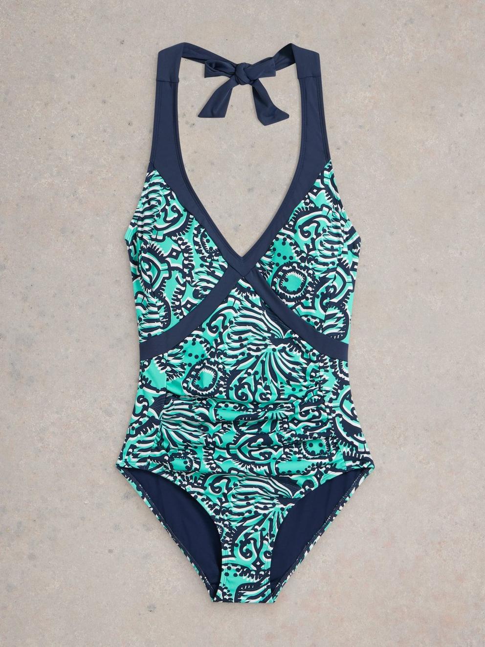 Valley Swimsuit in BLUE MLT - FLAT FRONT