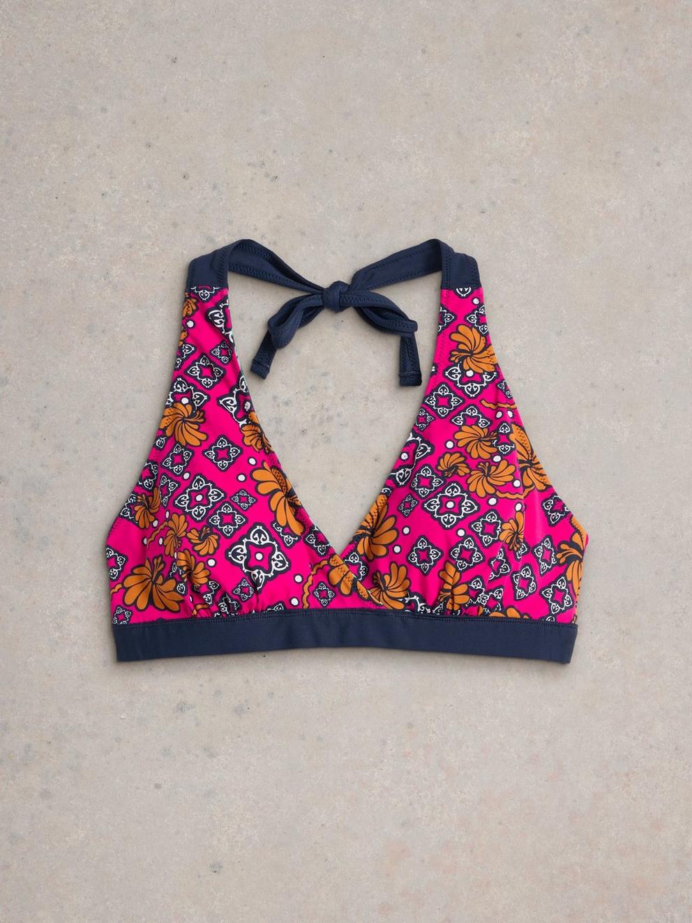 Sunshine Bikini Top Reversible in GREEN MLT - FLAT BACK