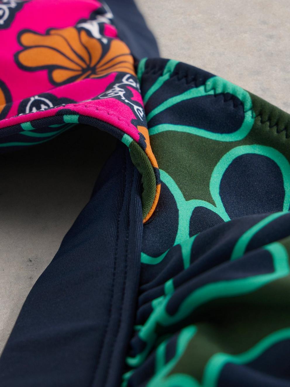 Sunshine Bikini Top Reversible in GREEN MLT - FLAT DETAIL
