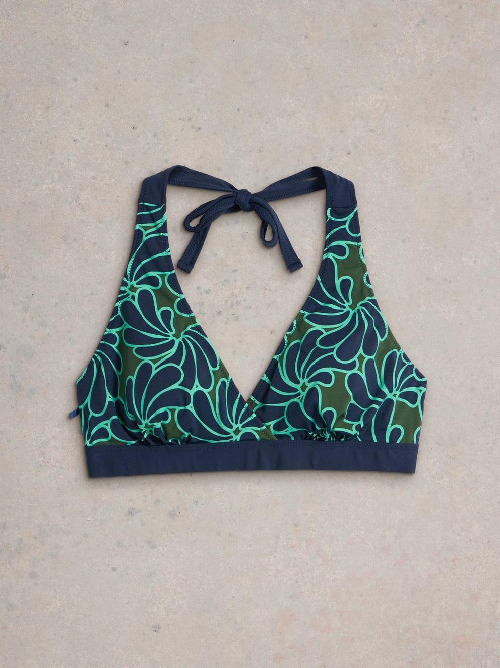 Sunshine Bikini Top Reversible in GREEN MLT - FLAT FRONT