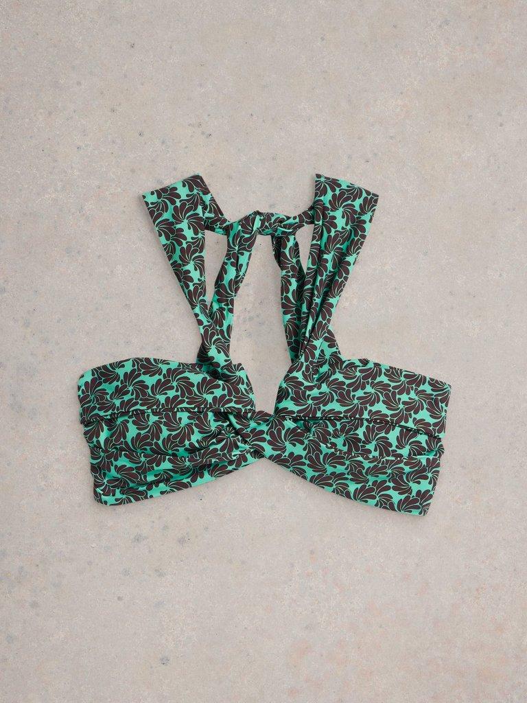 Stella Wrap Bikini Top in BLUE PR - FLAT FRONT
