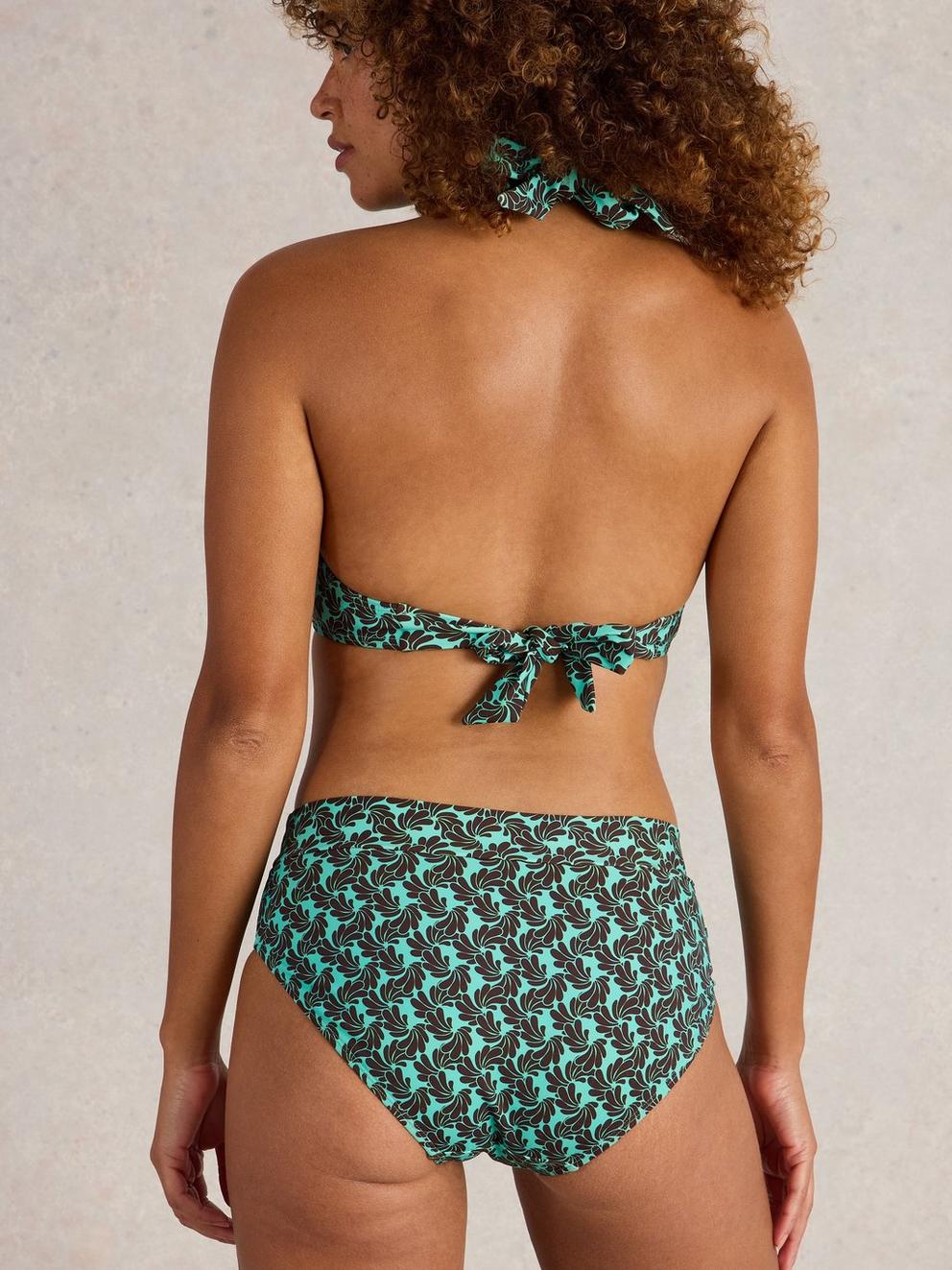 Stella Wrap Bikini Top in BLUE PR - MODEL BACK