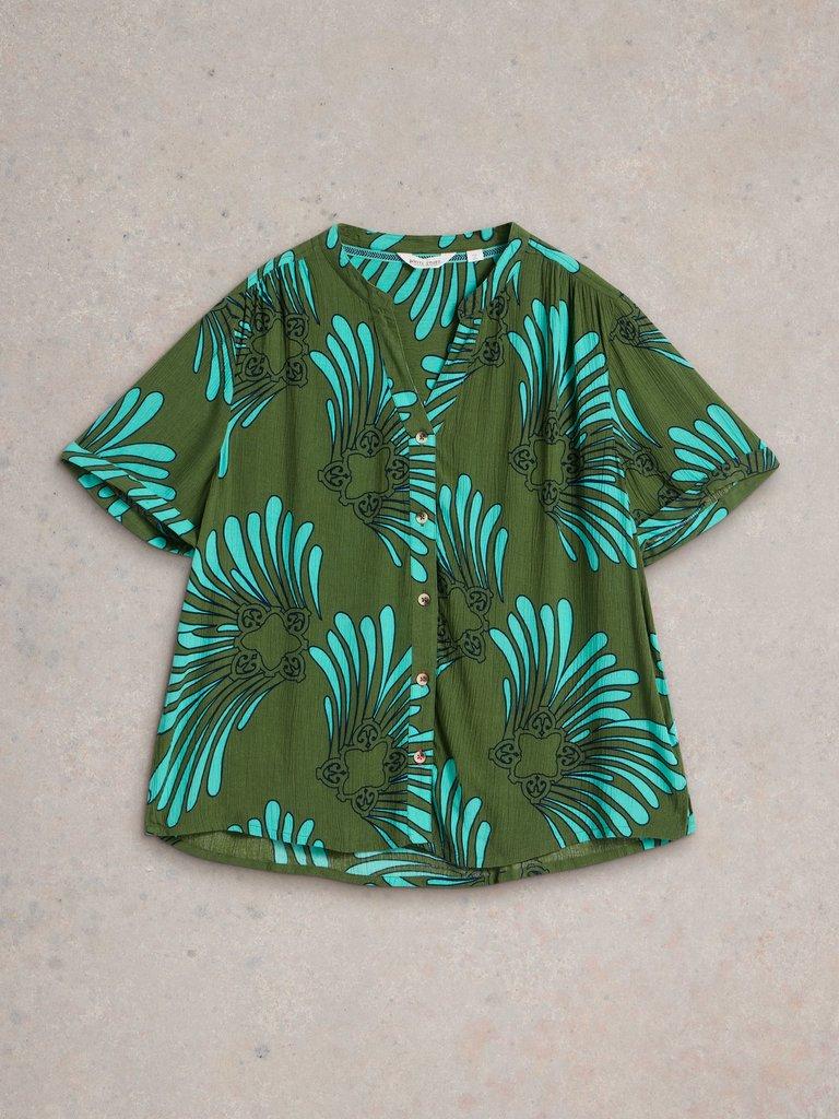 Sloane Shirt in GREEN MLT - FLAT FRONT