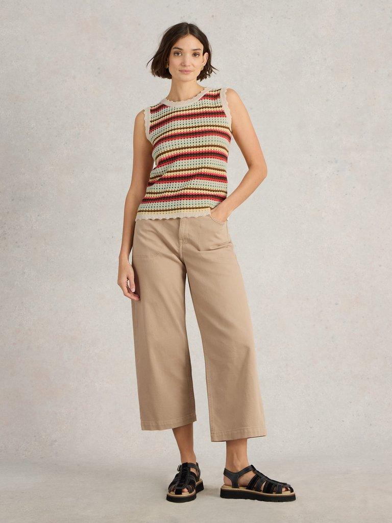SUNNY STRIPE TANK in NAT MLT - MODEL FRONT